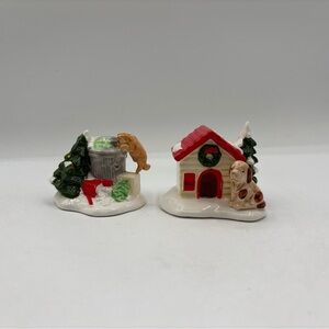 Department 56 1988 Vintage Original Snow Village Cat And Dog Set Of 2 # 5131-4